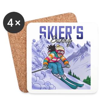 Skier's Swing Ski Alpin Sport - Untersetzer (4er-Set) - Weiß - Vorne
