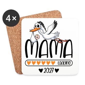 Mama 2027 loading - Untersetzer (4er-Set) - Weiß - Vorne