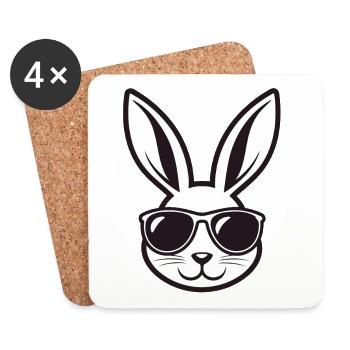 Rabbit Sunglasses - Coasters (set of 4) - white - Front