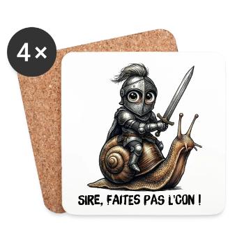 Sire, faites pas l'con ! - Dessous de verre (lot de 4) - blanc - Devant