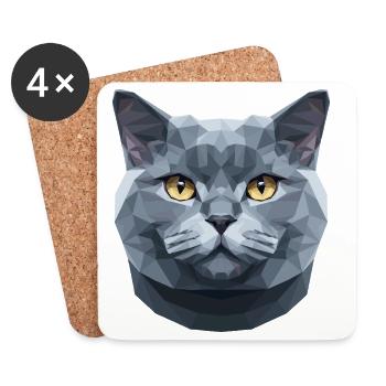 British Shorthair Cat BKH Cat Mom Cute Cats - Coasters (set of 4) - white - Front