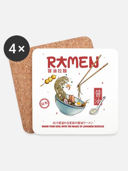 Ramen - Untersetzer (4er-Set) - Weiß