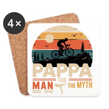 Pappa cycliste la fégende vélo vélo vélo - Coasters (set of 4) - white - Front