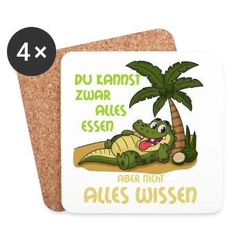 Alligator: Du kannst alles essen, aber nicht... - Untersetzer (4er-Set) - Weiß - Vorne
