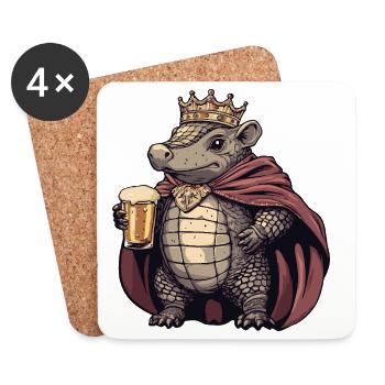 Armadillo Beer King - Coasters (set of 4) - white - Front