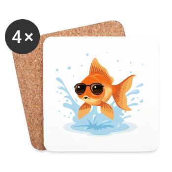 Golden Fish Sommergläser - Untersetzer (4er-Set) - Weiß - Vorne