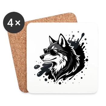 Husky Rocker Dark Glasses - Untersetzer (4er-Set) - Weiß - Vorne