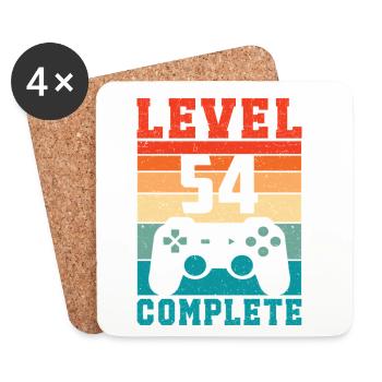 54th Birthday Level 54 Complete 54 Years Gamer - Coasters (set of 4) - white - Front