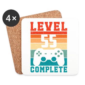 55th Birthday Level 55 Complete 55 Years Gamer - Coasters (set of 4) - white - Front