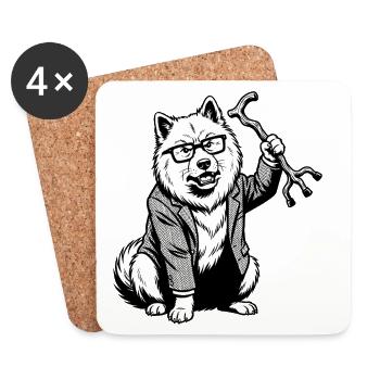 Eurasier | Grumpy - Coasters (set of 4) - white - Front