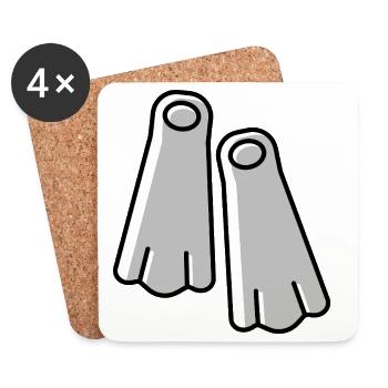 Diving fins Diver - Coasters (set of 4) - white - Front