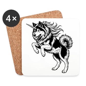Eurasier | Unicorn | Male - Untersetzer (4er-Set) - Weiß - Vorne