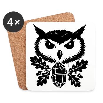Fantasy Owl Crystal Tattoo - Coasters (set of 4) - white - Front