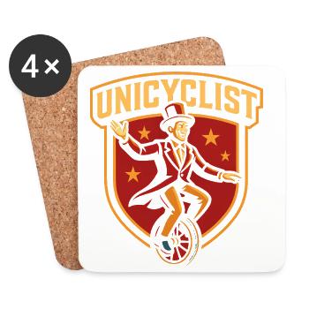 Circus Unicyclist Funny Kids Circus - Coasters (set of 4) - white - Front