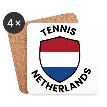 Bouclier des Pays-Bas de Tennis - Dessous de verre (lot de 4) - blanc - Devant