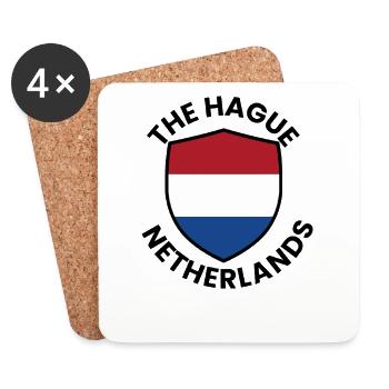 Le Bouclier de La Haye aux Pays-Bas - Dessous de verre (lot de 4) - blanc - Devant