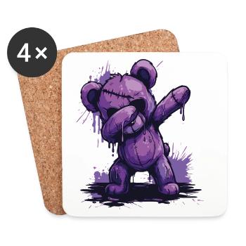 Zombie Teddy Dab - Dessous de verre (lot de 4) - blanc - Devant