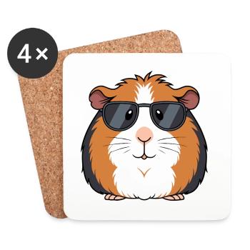 Guinea pig chic sunglasses - Coasters (set of 4) - white - Front