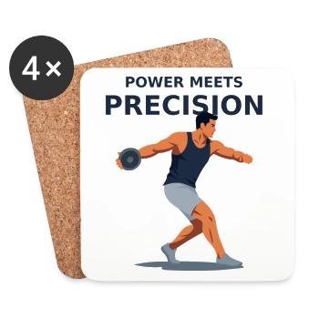 Power meets precision - discus throw - Coasters (set of 4) - white - Front