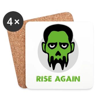Zombie-Kopf – Halloween-unheimliches Untoten-Design - Untersetzer (4er-Set) - Weiß - Vorne