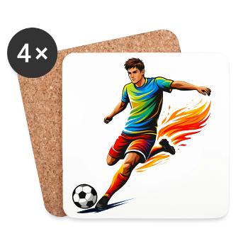 Maillot de joueur de football Design du sport de football - Dessous de verre (lot de 4) - blanc - Devant