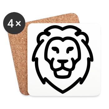 lion - Dessous de verre (lot de 4) - blanc - Devant