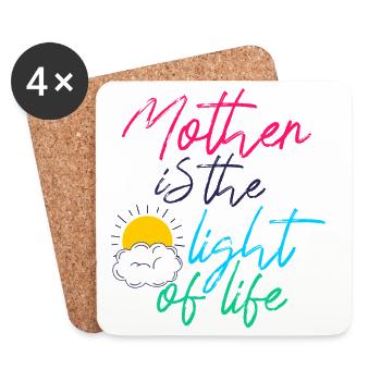 Mother Is The Light Of Life Inspirational Quote - Coasters (set of 4) - white - Front