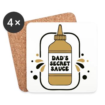 Funny Dads Secret Sauce Griller - Coasters (set of 4) - white - Front