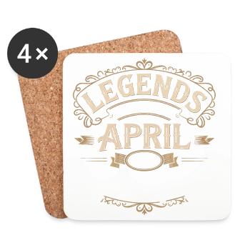 Cadeau Anniversaire Avril 1975 Génial depuis Avril - Dessous de verre (lot de 4) - blanc - Devant