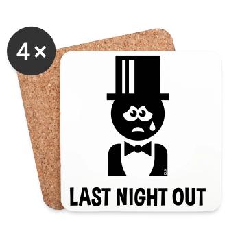 Bräutigam – Last Night Out (JGA / Polterabend / B) - Coasters (set of 4) - white - Front