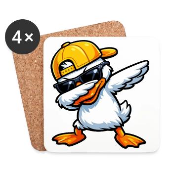 Dabbing Duck - Coasters (set of 4) - white - Front