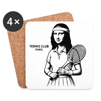 Tennis Art, Tennis Club Paris Shirt, Hoodie, Bag - Untersetzer (4er-Set) - Weiß - Vorne