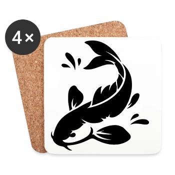 Koi - Dessous de verre (lot de 4) - blanc - Devant
