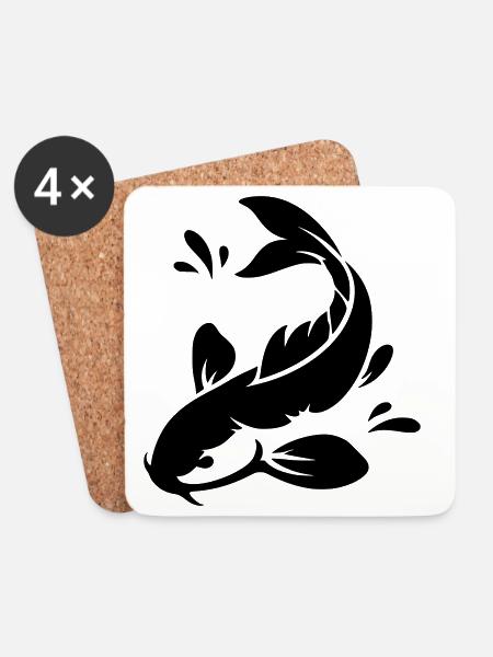 Koi - Untersetzer (4er-Set) - Weiß