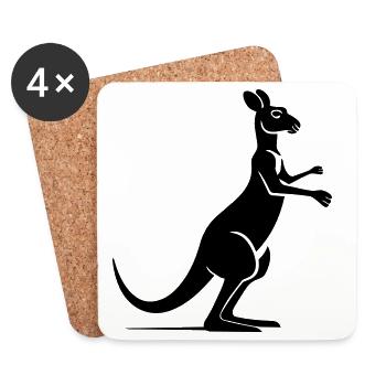 Kangaroo - Coasters (set of 4) - white - Front