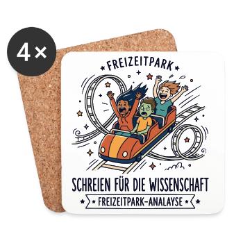 Freizeitpark Achterbahn Humor - Untersetzer (4er-Set) - Weiß - Vorne