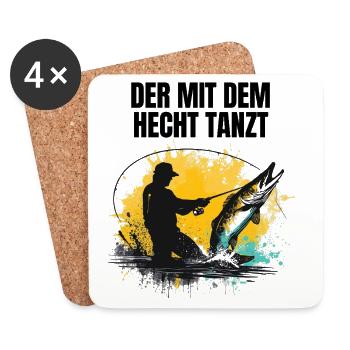 Der mit dem Hecht tanzt - Untersetzer (4er-Set) - Weiß - Vorne