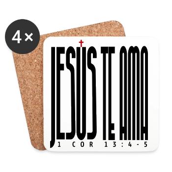 Jesus Loves You - Coasters (set of 4) - white - Front