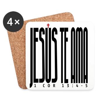 Jesus Loves You 2 - Coasters (set of 4) - white - Front