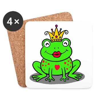 Royal frog with heart - Coasters (set of 4) - white - Front