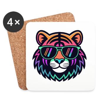 Tiger Neon Sunglasses - Dessous de verre (lot de 4) - blanc - Devant