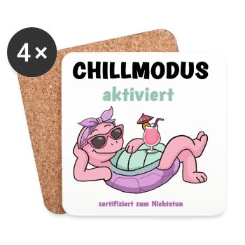 Schildkröte PinkRelax Sonnenlounge - Untersetzer (4er-Set) - Weiß - Vorne