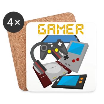 Retro Gamer Devices Mix – Gaming Nostalgia - Coasters (set of 4) - white - Front