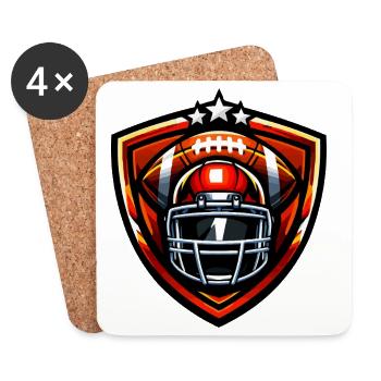 Football Helmet Shield Emblem - Coasters (set of 4) - white - Front