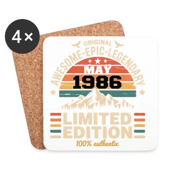Mai 1986 – Mai 1986 - Untersetzer (4er-Set) - Weiß - Vorne