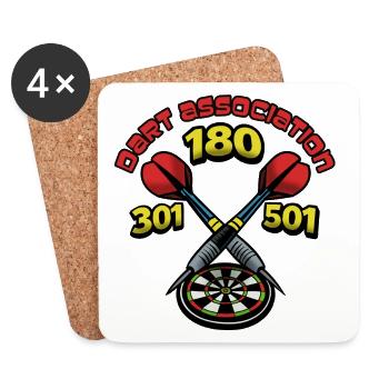 Dart Association 180 - Coasters (set of 4) - white - Front