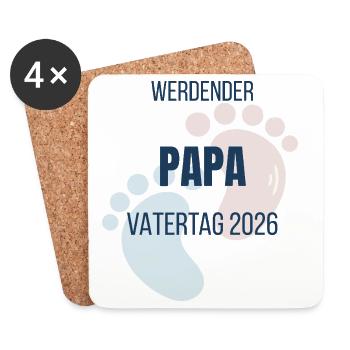 Werdender Papa 2026 Vatertag Ankündigung - Untersetzer (4er-Set) - Weiß - Vorne
