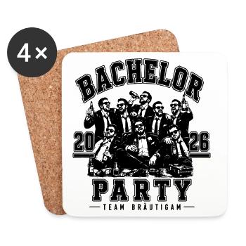 JGA 2026 Bachelor Party Mafia Style  - Untersetzer (4er-Set) - Weiß - Vorne