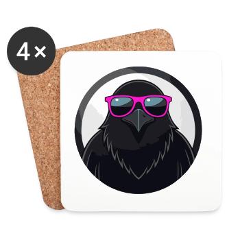 Crow chic roseglasses - Coasters (set of 4) - white - Front