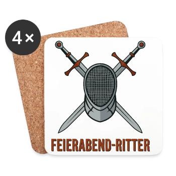 Feierabend Ritter Motiv - Untersetzer (4er-Set) - Weiß - Vorne